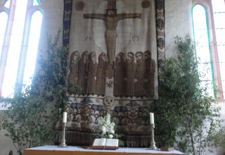 Eine Rarität und einzigartig. Ein handgeknüpfter Fischerteppich, © Angelika Michaelis-TVV e.V Eine Rarität und einzigartig. Ein handgeknüpfter Fischerteppich, © Angelika Michaelis-TVV e.V