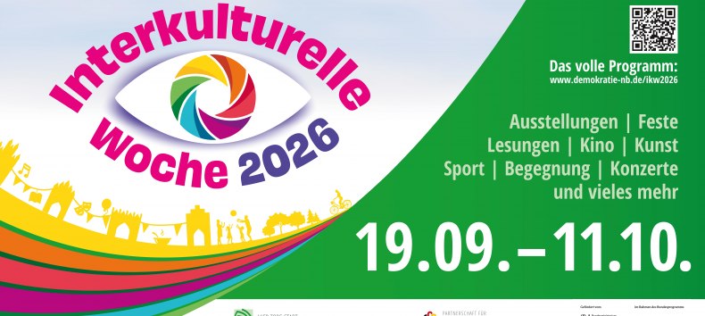 Interkulturelle Woche 2026
Titelmotiv // © Vier-Tore-Stadt NB Interkulturelle Woche 2026
Titelmotiv // © Vier-Tore-Stadt NB