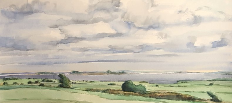 Boddenlandschaft
Fischland 1990 Aquarell, &copy; J&uuml;rgen Schneider