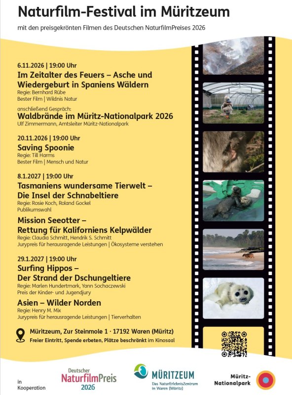 Plakat Naturfilmreihe // © NPA Müritz Plakat Naturfilmreihe // © NPA Müritz