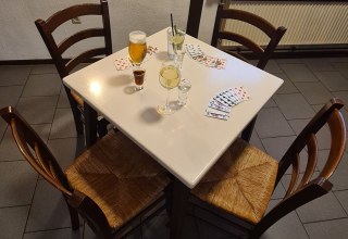 Skat im Gartenlokal "Ehm Welk", © Gartenlokal