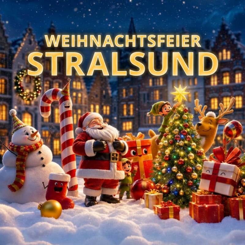 Kerstfeest in Stralsund, inclusief buffet, onbeperkt drankjes en een showprogramma // © Ikovera UG (KI-bearbeitet) Kerstfeest in Stralsund, inclusief buffet, onbeperkt drankjes en een showprogramma // © Ikovera UG (KI-bearbeitet)