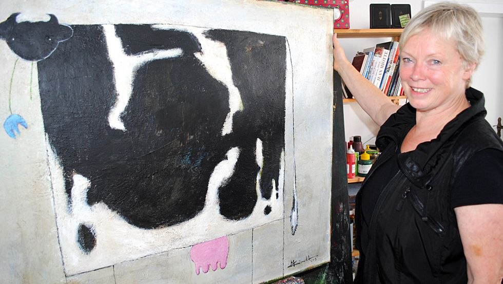 Marianne Kindt toont "Schwarzbunte Kuh", acryl op doek // &copy; Marianne Kindt
