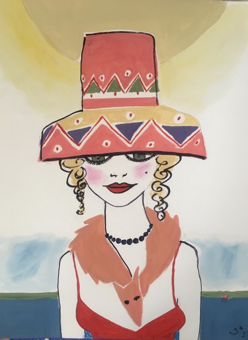 Frau mit buntem Hut, © Silke Julia Voss Frau mit buntem Hut, © Silke Julia Voss