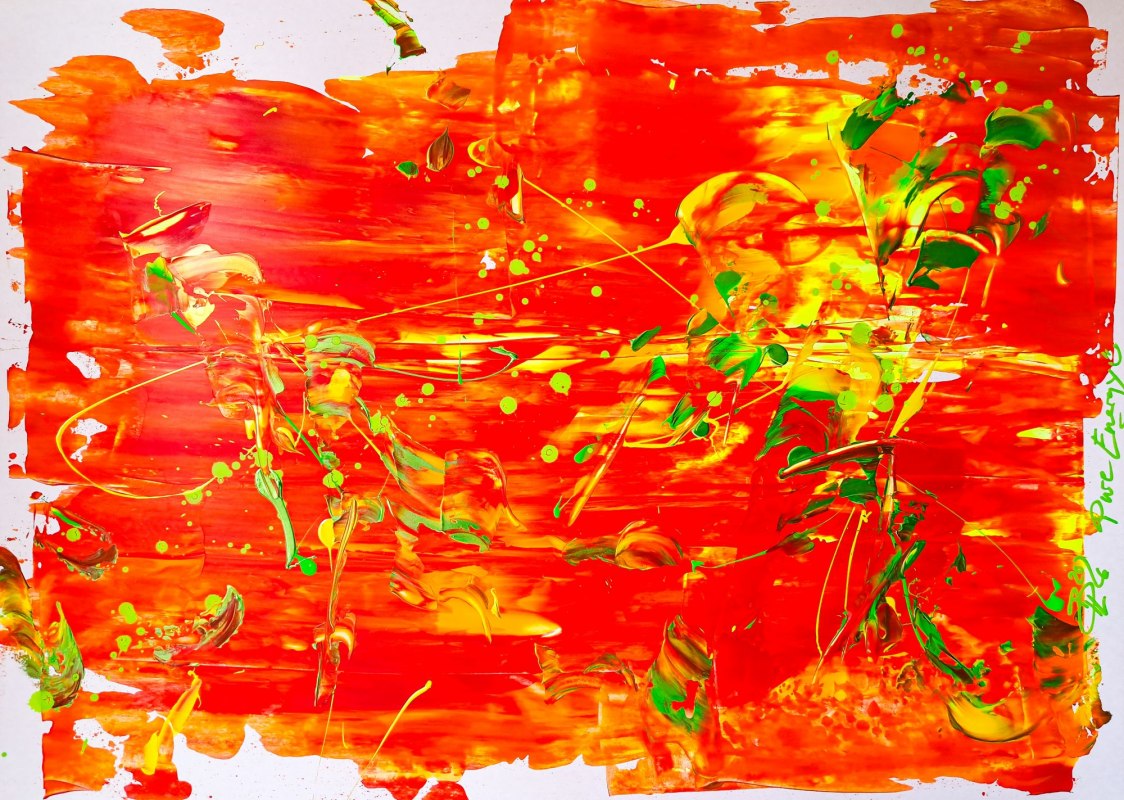 "pure energy" - acrylverf op Finn papier - de eerste warme zonnestralen brengen levensvreugde & energie! // &copy; Barbara Harder-Lutz