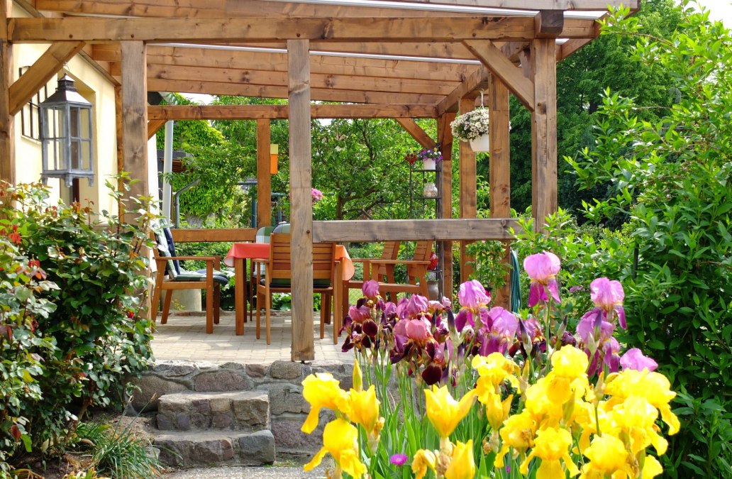 Die Terrasse des Ferienhauses, © Birgit Göde Die Terrasse des Ferienhauses, © Birgit Göde