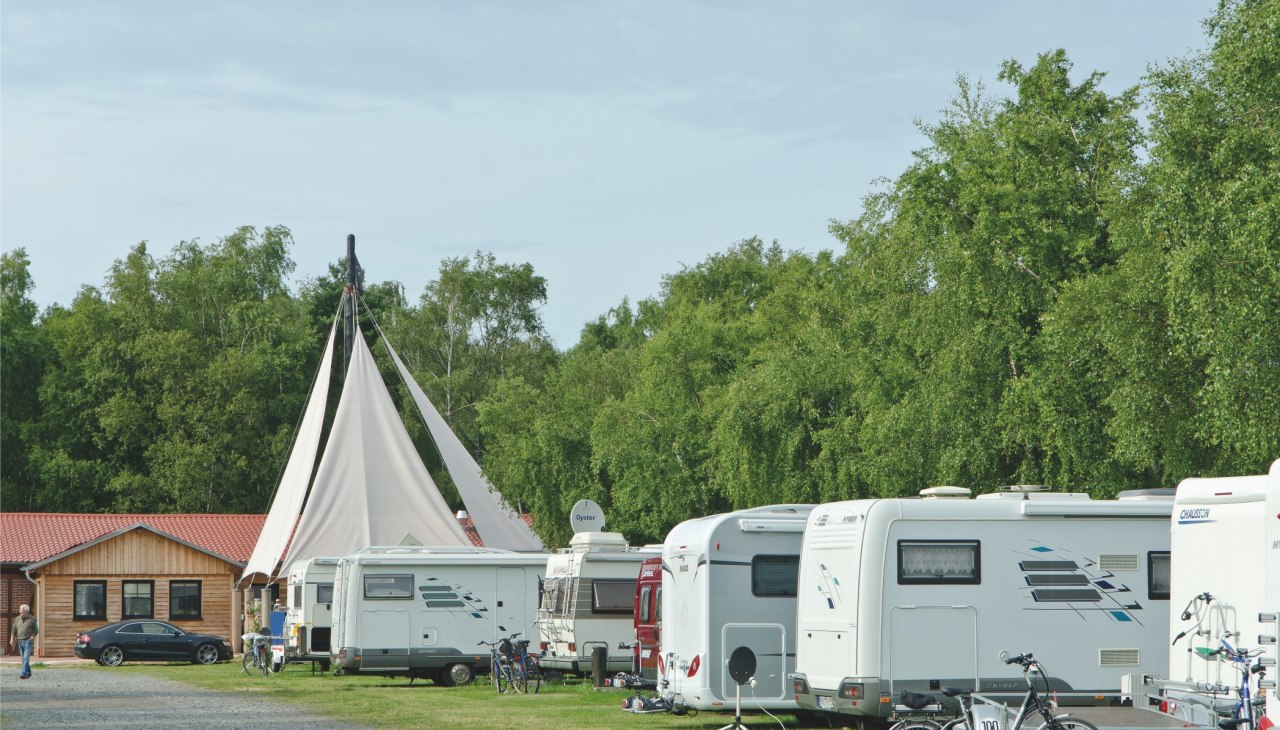 Uitzicht over de camperhaven Uitzicht over de camperhaven