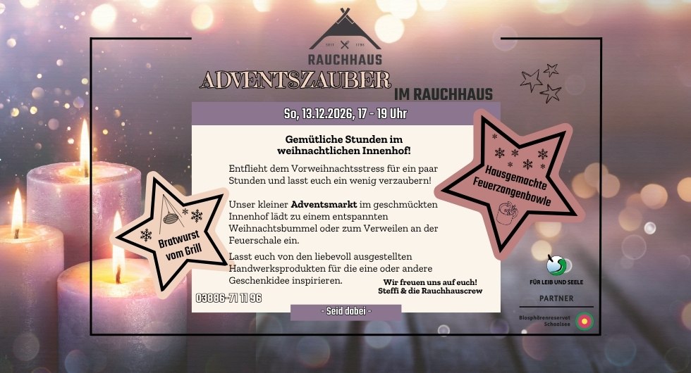 Adventszauber im Rauchhaus Möllin // © Rauchhaus Möllin Adventszauber im Rauchhaus Möllin // © Rauchhaus Möllin