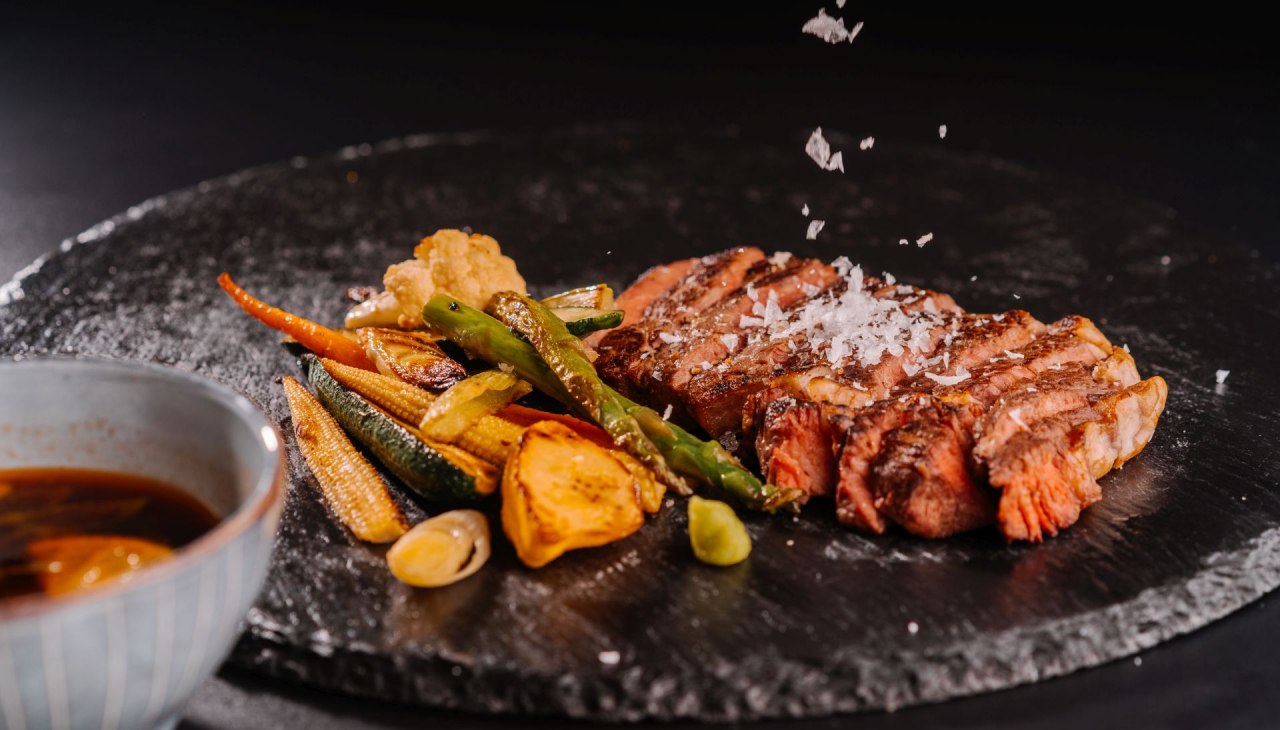 Entrecote van Australisch rundvlees, © THE GRAND Ahrenshoop Entrecote van Australisch rundvlees, © THE GRAND Ahrenshoop