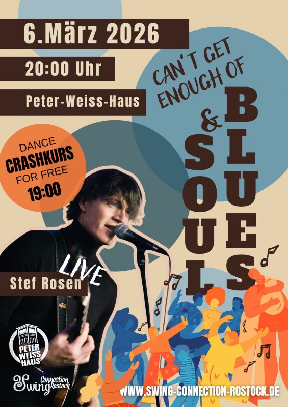 Flyer Can't get enough of Soul & Blues, © Swing Connection Rostock e. V. Flyer Can't get enough of Soul & Blues, © Swing Connection Rostock e. V.