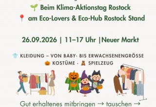 Kleider-, Spielzeug- & Halloween-Kostümtausch beim Klima-Aktionstag Rostock // © Eco-Hub Rostock Kleider-, Spielzeug- & Halloween-Kostümtausch beim Klima-Aktionstag Rostock // © Eco-Hub Rostock