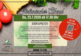 Italienischer Abend im Rauchhaus // &copy; Rauchhaus M&ouml;llin