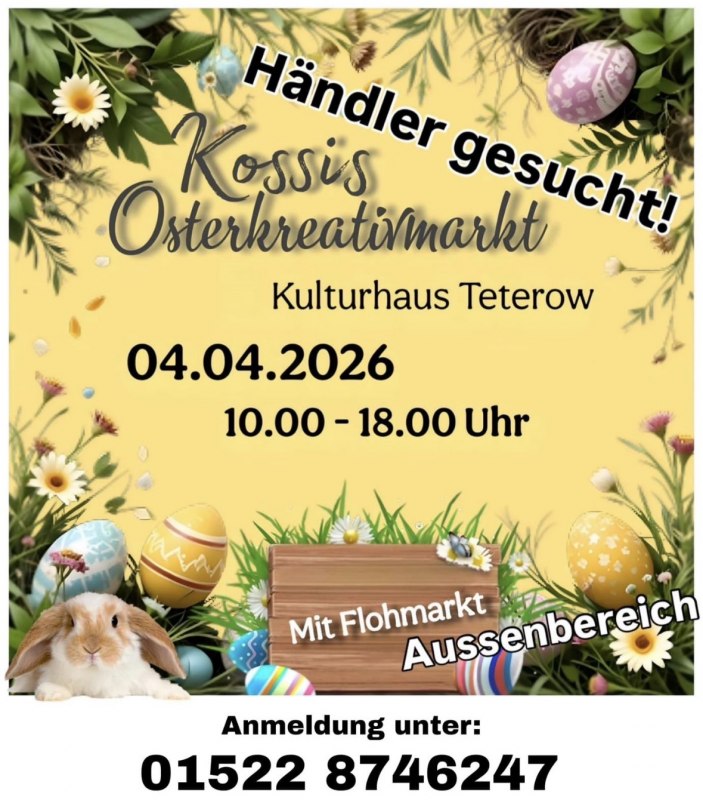 Es werden noch Händler und Aussteller gesucht Anmeldungen unter 01522 8746247, © Timo Koß Es werden noch Händler und Aussteller gesucht Anmeldungen unter 01522 8746247, © Timo Koß