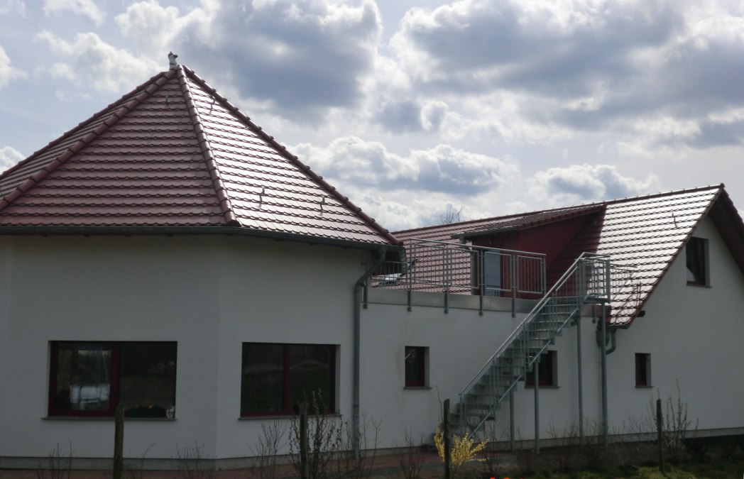 Das Haus mit der Ferienwohnung im Obergeschoss, © Burkhard Müller Das Haus mit der Ferienwohnung im Obergeschoss, © Burkhard Müller