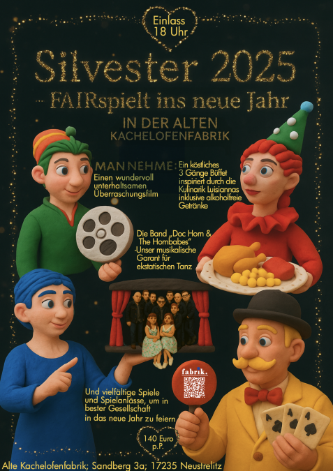 Silvester 2025 Alte Kachelofenfabrik Neustrelitz, © Basiskulturfabrik GmbH Silvester 2025 Alte Kachelofenfabrik Neustrelitz, © Basiskulturfabrik GmbH