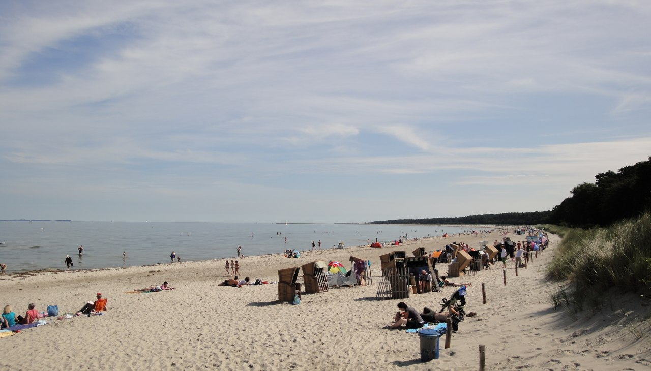 Strand in de kustplaats Lubmin met strandstoelen, © TVV-Holzhüter Strand in de kustplaats Lubmin met strandstoelen, © TVV-Holzhüter