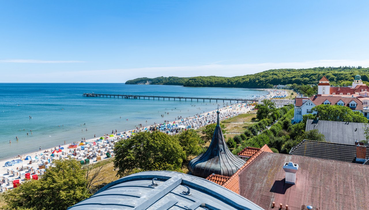 Blick auf die Seebrücke im Seebad Binz, © TMV/Tiemann Blick auf die Seebrücke im Seebad Binz, © TMV/Tiemann