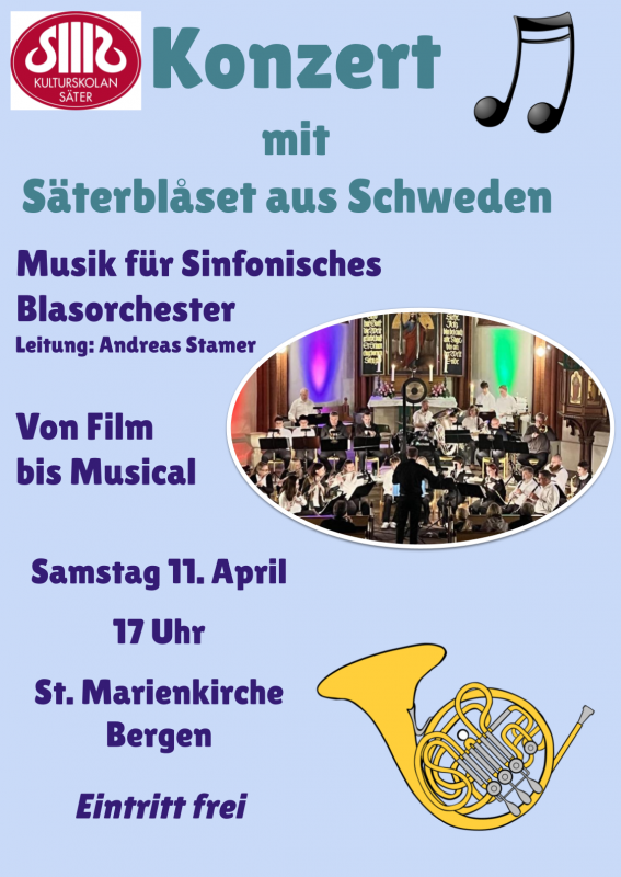 Konzert mit S&auml;terbl&aring;set  St. Marienkirche Bergen/R&uuml;gen, &copy; Andreas Stamer