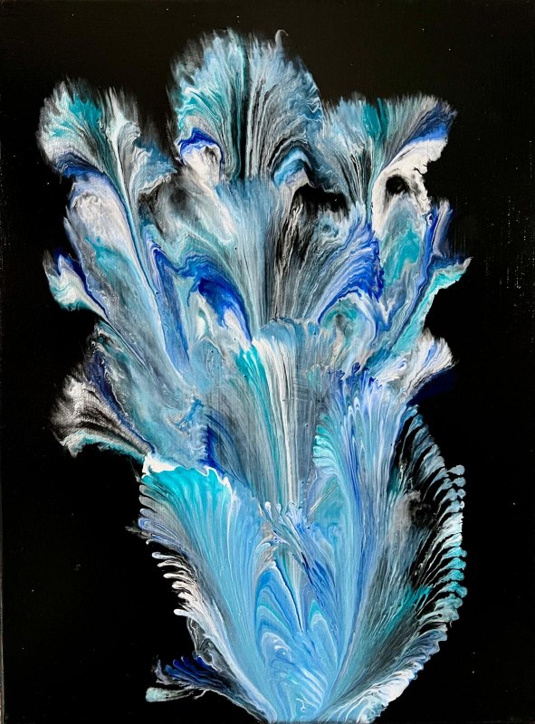 Acryl giettechniek; canvas / spieraam; formaat 30x40cm // &copy; MV-Kunst Galerie, Wolfgang Hube