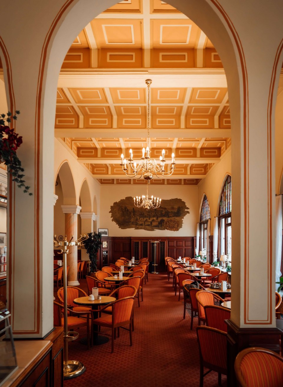 Caf&eacute; Prag i Schwerin set indefra