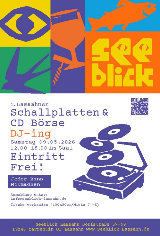 Veranstaltungflyer 1.internationale Schallplatten & CD B&ouml;rse / Seeblick Lassahn // &copy; Seeblick Lassahn