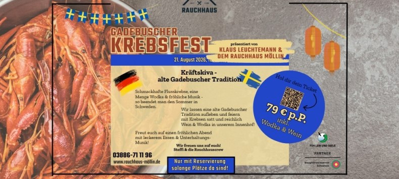 Krebsfest im Rauchhaus Möllin // © Rauchhaus Möllin Krebsfest im Rauchhaus Möllin // © Rauchhaus Möllin