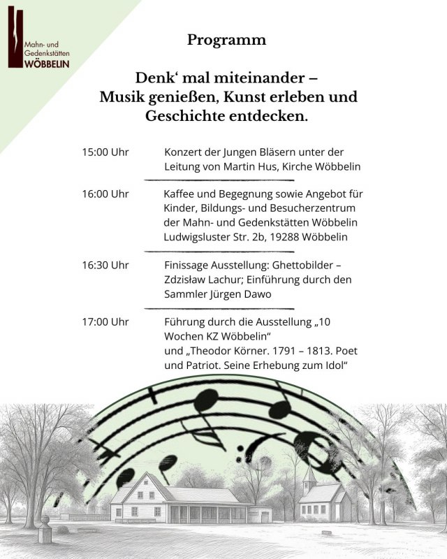 Uitnodigingsflyers & programma-informatie // &copy; Mahn- und Gedenkst&auml;tten W&ouml;bbelin