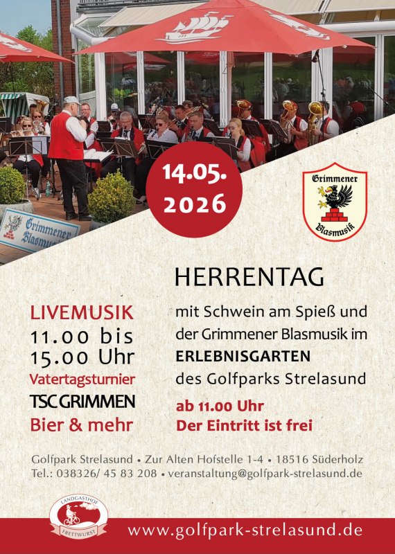 Herrentag mim Golfpark Strelasund mit Grimmener Blasmusik // &copy; Golfpark Strelasund