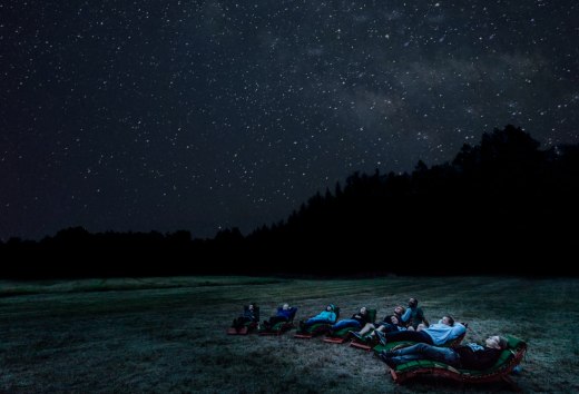 Der Sternenhimmel bei Nacht &uuml;ber der Nossentiner Schwinzer Heide