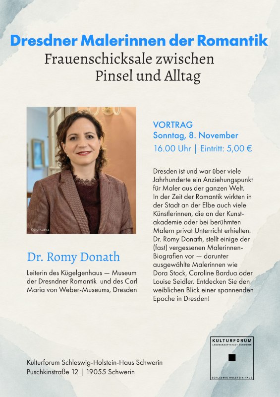 Dr. Romy Donath stelt enkele (bijna) vergeten biografieën van schilderstessen voor. // © Plakat: C. Grunewald/ Foto: Branczeisz Dr. Romy Donath stelt enkele (bijna) vergeten biografieën van schilderstessen voor. // © Plakat: C. Grunewald/ Foto: Branczeisz