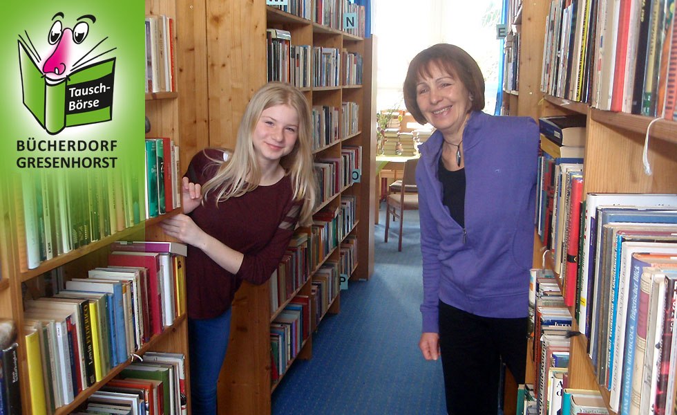 Das Bücherdorf Gresenhorst ist für "Groß und Klein" nach Sachgebieten geordnet und digitalisiert, © Ulrike Heidemann Das Bücherdorf Gresenhorst ist für "Groß und Klein" nach Sachgebieten geordnet und digitalisiert, © Ulrike Heidemann