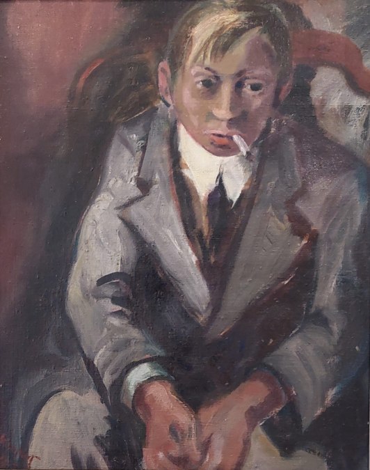 Vera Kopetz, Junge mit Zigarette, &Ouml;l auf Leinwand 1947, Sammlung Stiftung Mecklenburg, Inv.-Nr. 2020/117., &copy; Vera Kopetz