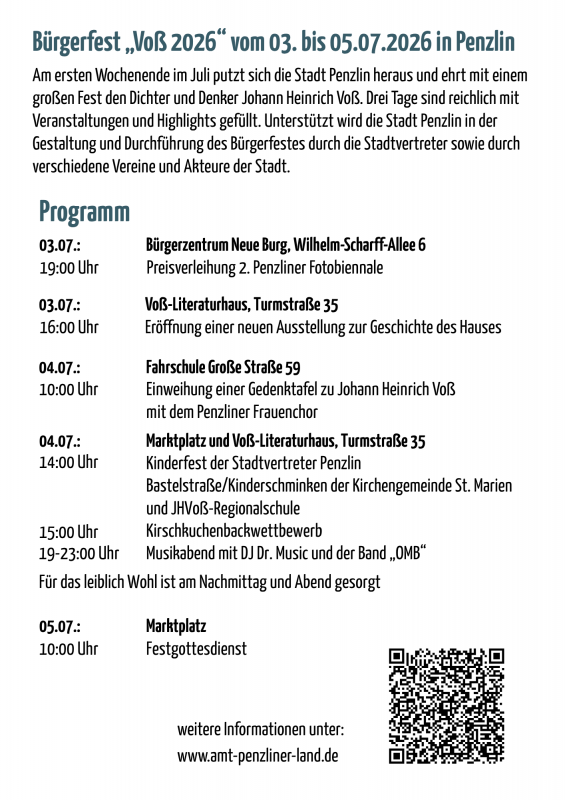 Flyer Rückseite // © Stadt Penzlin Flyer Rückseite // © Stadt Penzlin