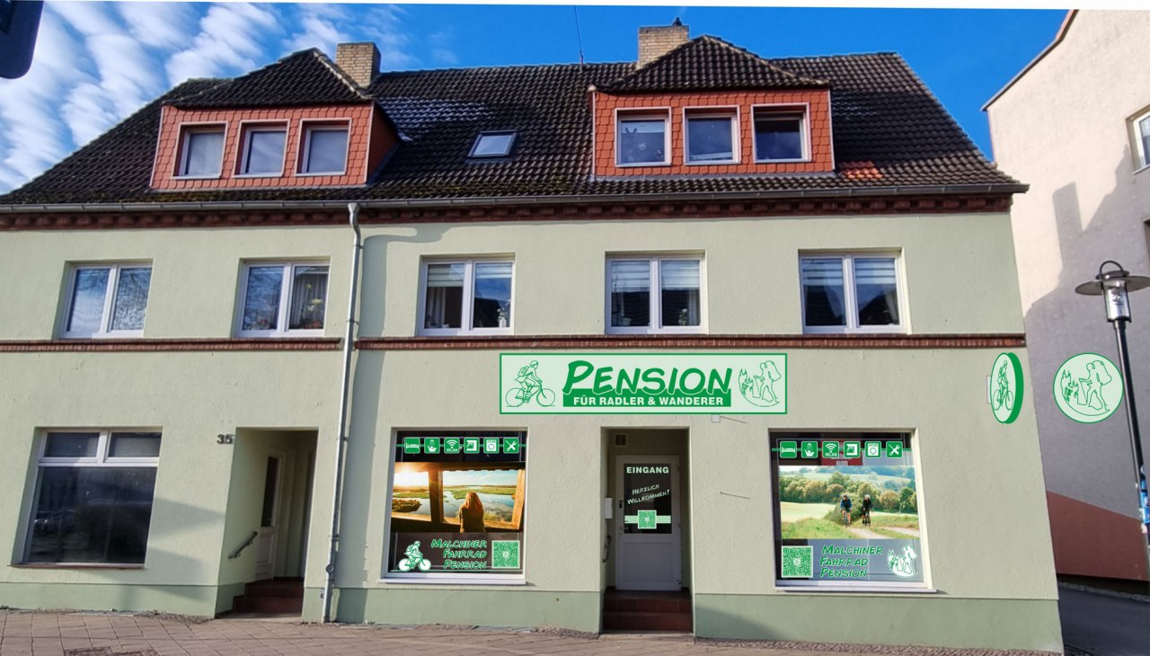 Fahrradpension Malchin - Außensicht, © Made in Werbung - Fachbetrieb für visuelle Kommunikation Fahrradpension Malchin - Außensicht, © Made in Werbung - Fachbetrieb für visuelle Kommunikation