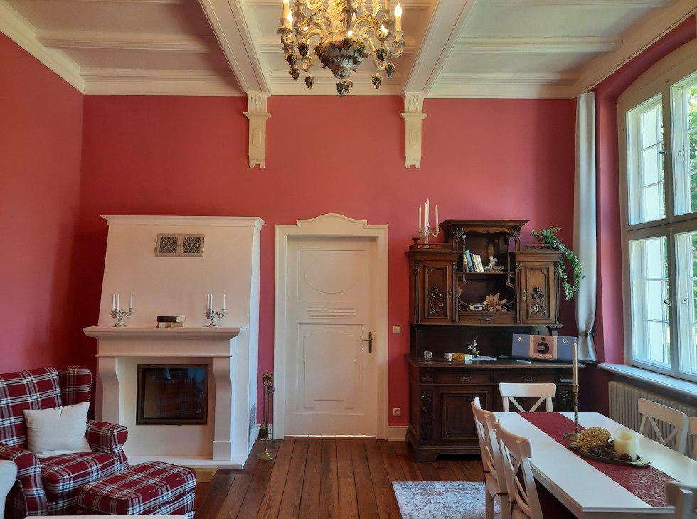 Wohnzimmer der Fewo Kamin-Stuuv, © Familie Burmester Wohnzimmer der Fewo Kamin-Stuuv, © Familie Burmester