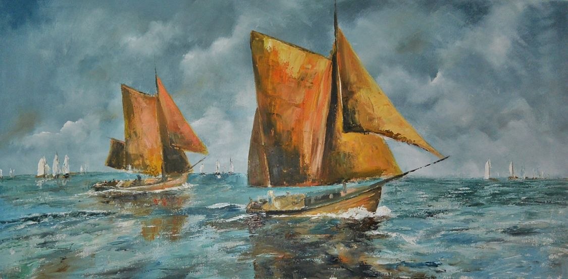 Zeesenboote auf dem Bodden, © Dietmar Braun Zeesenboote auf dem Bodden, © Dietmar Braun