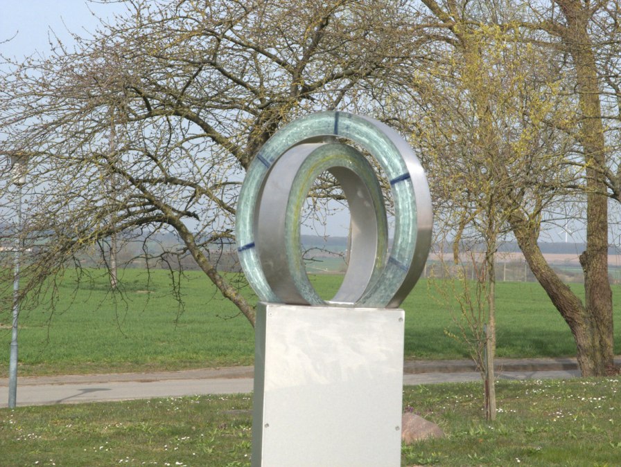 "Durchblick" - Fusingglas auf Edelstahl, © W. Kothe
