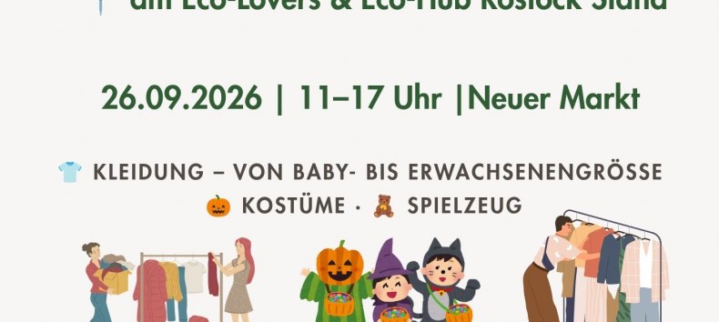 Kleider-, Spielzeug- & Halloween-Kostümtausch beim Klima-Aktionstag Rostock // © Eco-Hub Rostock Kleider-, Spielzeug- & Halloween-Kostümtausch beim Klima-Aktionstag Rostock // © Eco-Hub Rostock