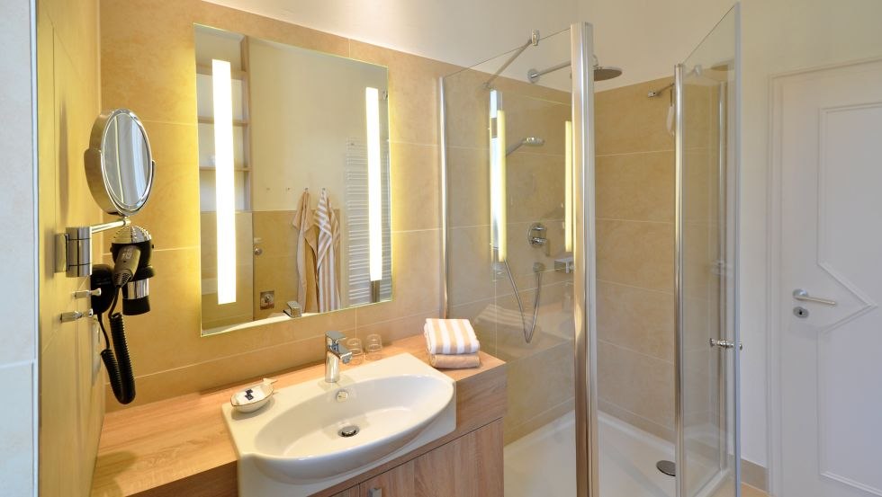 Badezimmeransicht Ferienwohnungen Villa Germania, © Hotel Westfalia Badezimmeransicht Ferienwohnungen Villa Germania, © Hotel Westfalia