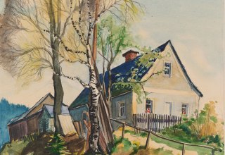 Wolfgang Mattheuer, Haus in P&ouml;hl, 1944, Bleistift // &copy; VG Bild-Kunst, Bonn, 2026, Foto Galerie Schwind, Leipzig