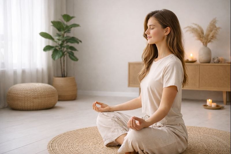 Frau_Meditation_Selfcare, &copy; KI generiert mit ChatGPT