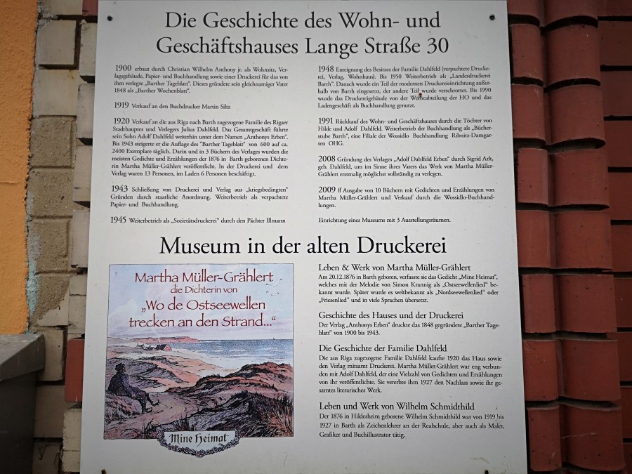 Geschichte des Hauses, © Stadt Barh Geschichte des Hauses, © Stadt Barh