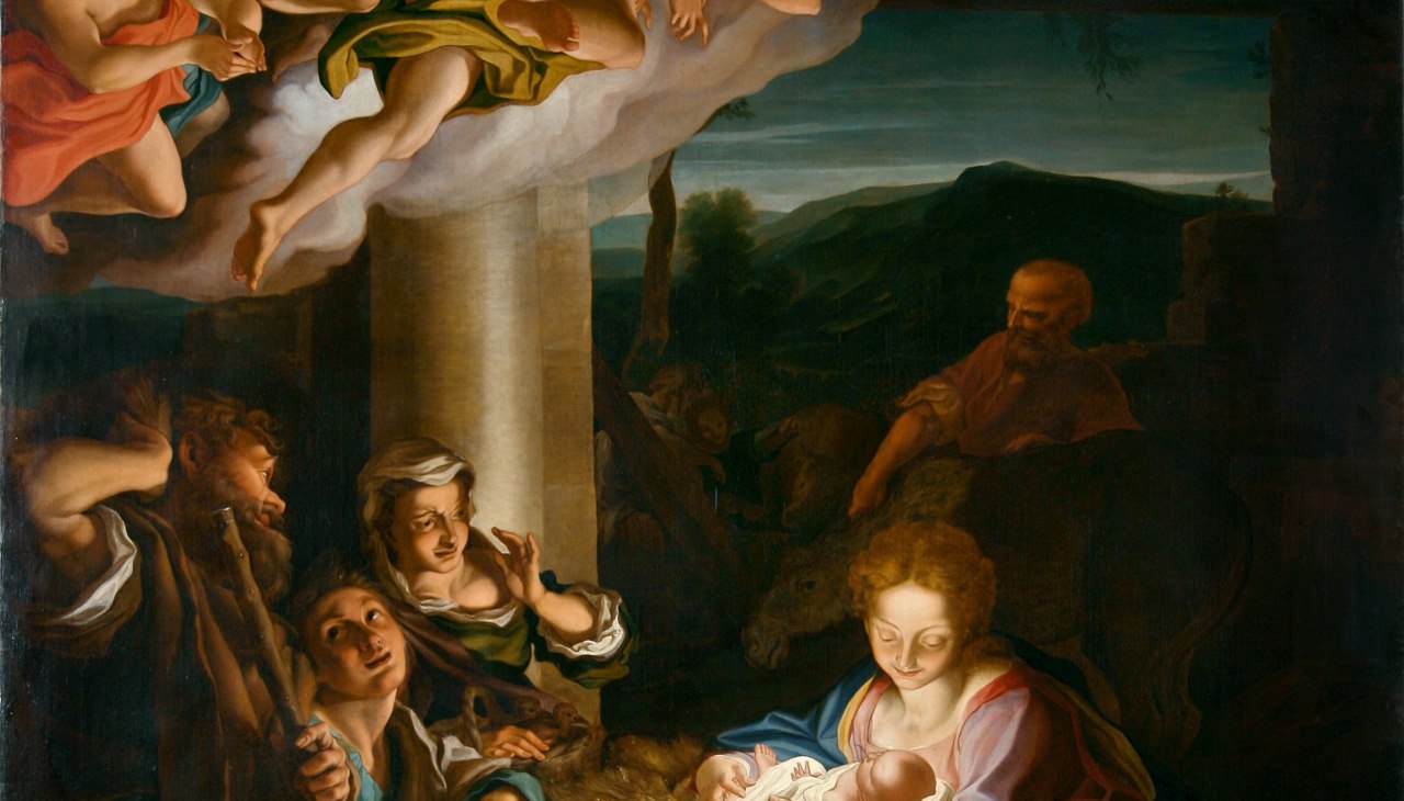 Ausschnitt aus der Kopie des Gemäldes "Heilige Nacht" von Correggo. Gemalt von Klinkowström., © TVV@Bock.de Ausschnitt aus der Kopie des Gemäldes "Heilige Nacht" von Correggo. Gemalt von Klinkowström., © TVV@Bock.de