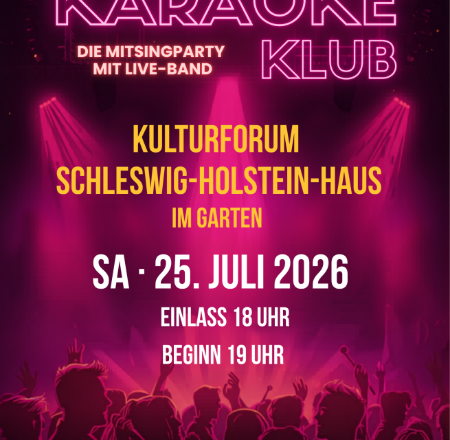 Karsten Karaoke Klub mit Liveband am 25.07.2026 im Garten Schleswig Holstein Haus // © Karsten Stotko Karsten Karaoke Klub mit Liveband am 25.07.2026 im Garten Schleswig Holstein Haus // © Karsten Stotko