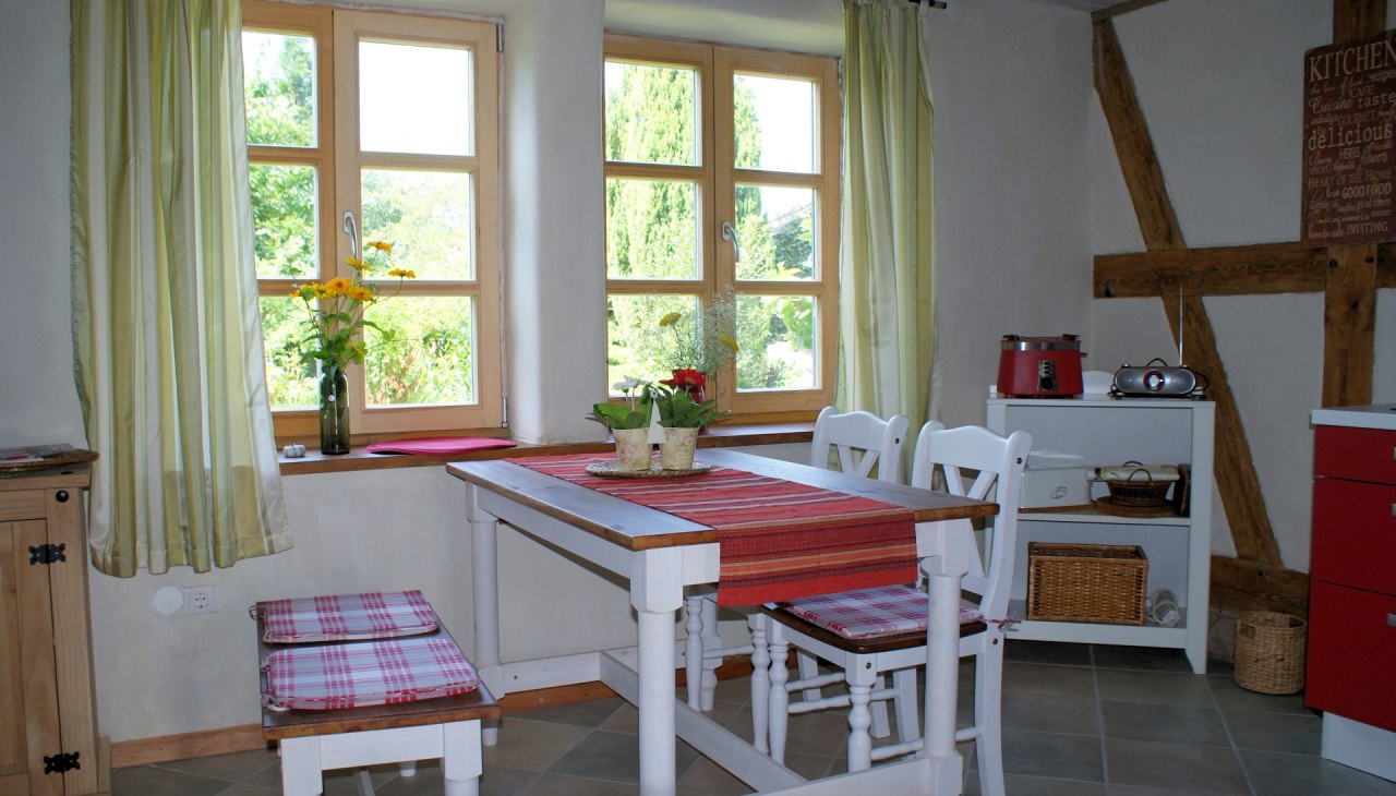 Küche der Ferienwohnung Fachwerkhaus Untergeschoss, © Bernhard Pfitzner Küche der Ferienwohnung Fachwerkhaus Untergeschoss, © Bernhard Pfitzner