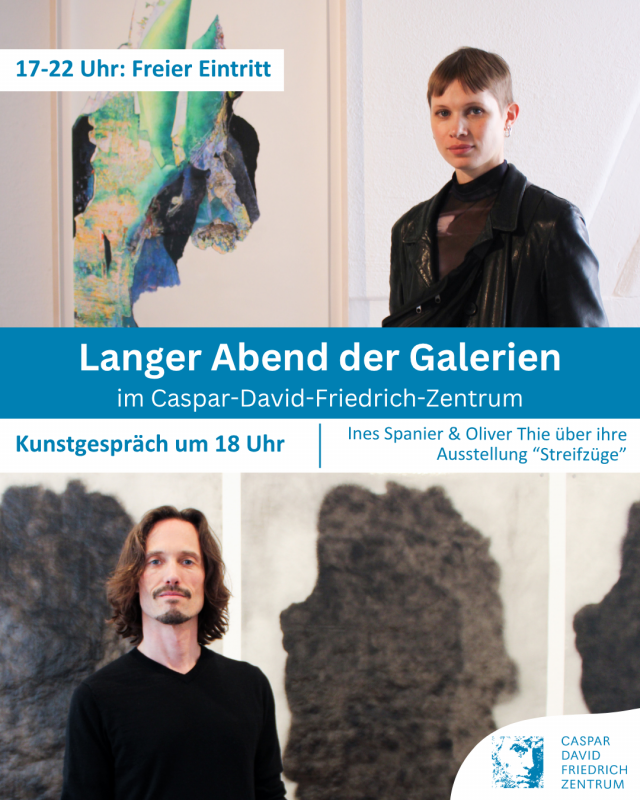 Kunstgespr&auml;ch zwischen Ines Spanier (oben) und Oliver Thie (unten) // &copy; &copy;Caspar-David-Friedrich-Gesellschaft e. V., Foto: Johanna Duffe 2026