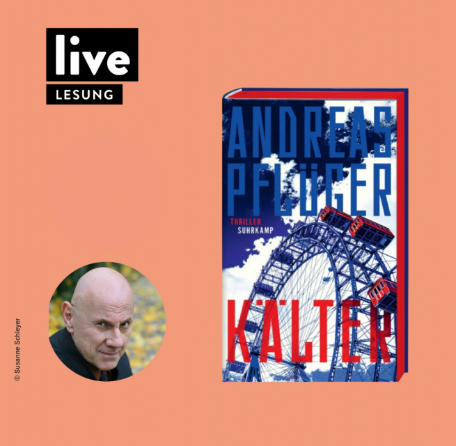 Andreas Pflüger met zijn boek "Kälter" (Kouder), © H. Hugendubel GmbH & Co. KG Andreas Pflüger met zijn boek "Kälter" (Kouder), © H. Hugendubel GmbH & Co. KG
