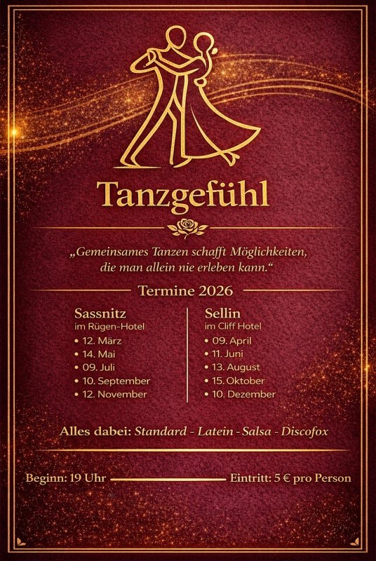 Veranstaltungsflyer alle Termine Sassnitz und Sellin, &copy; SFlade