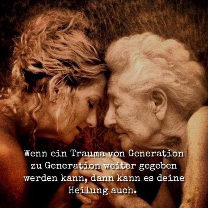 Als een. trauma van generatie op generatie kan worden doorgegeven, kan jouw genezing dat ook! // &copy; anonym, telegram