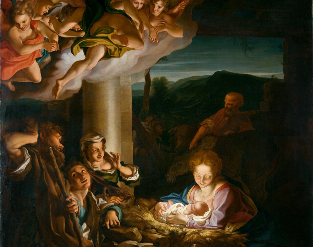 Detail van de kopie van het schilderij "Heilige Nacht" van Correggo. Geschilderd door Klinkowstr&ouml;m. // &copy; TVV@Bock.de